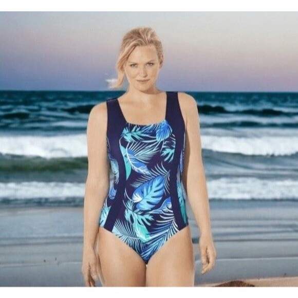 NWT Swimsuits For All Chlorine Resistant One Piece Swimsuit Women Plus Size 20 - Picture 13 of 14
